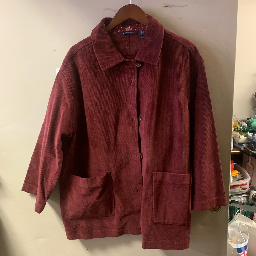 IsaacMizrahiLive plus size, corduroy jacket
